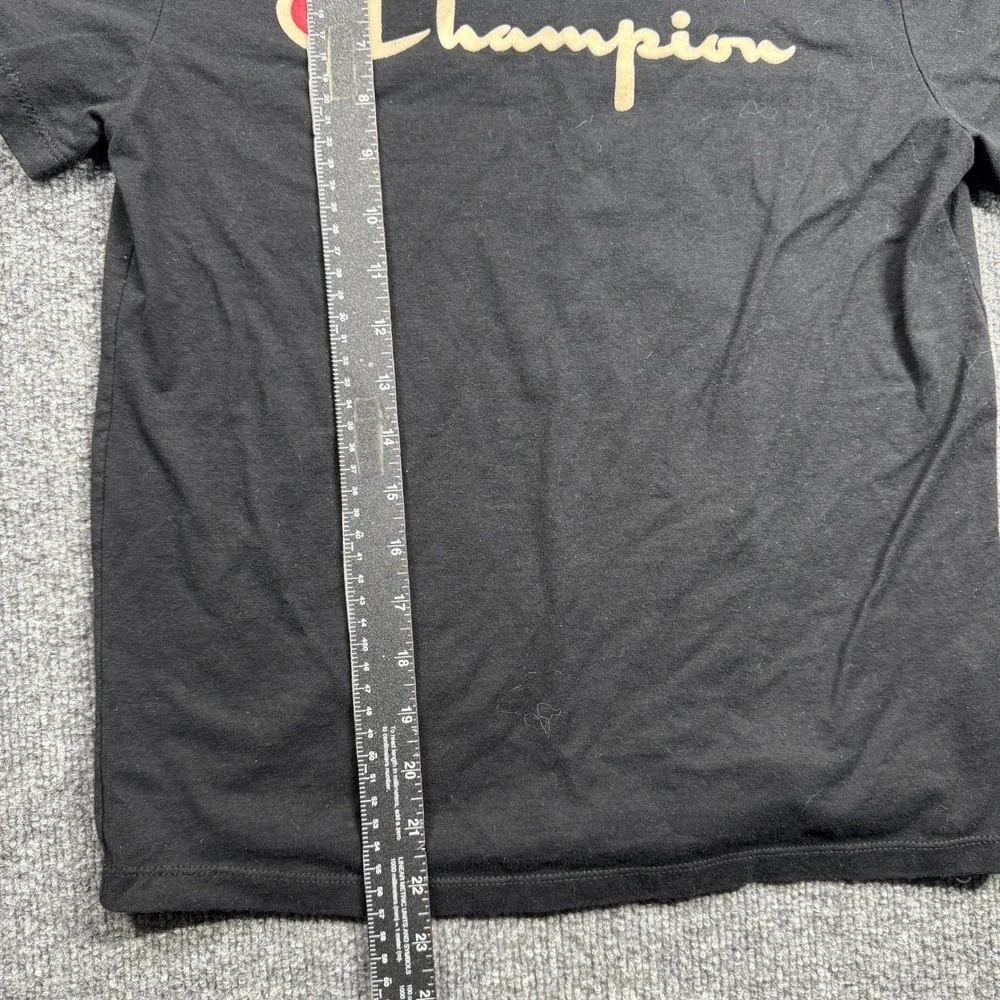 Champion T Shirt Mens S Black Script Logo Short Sleeve Graphic Tee‎ - Picture 6 of 7